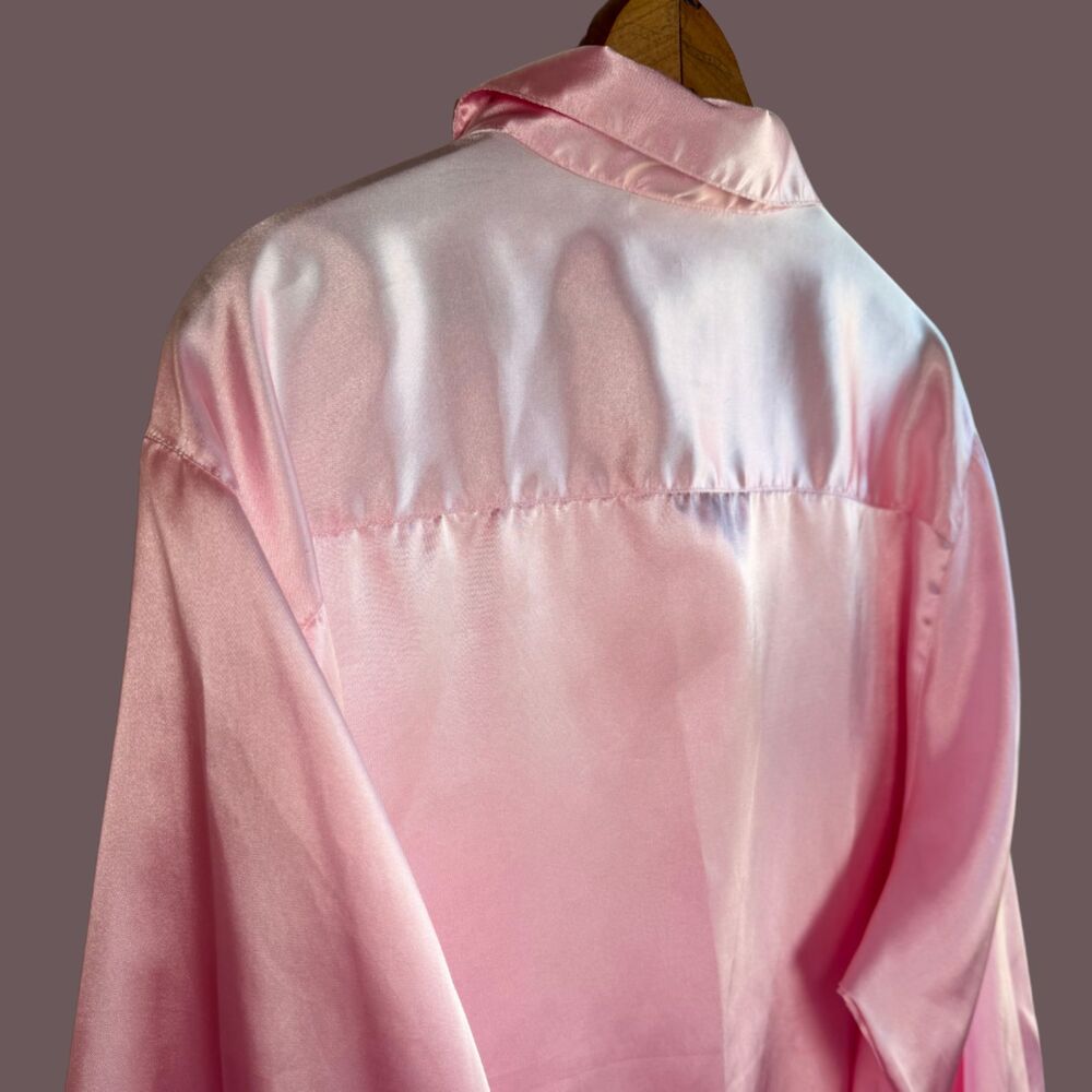 Vintage Bonjour Satin Button Down Loungewear - Picture 6 of 7